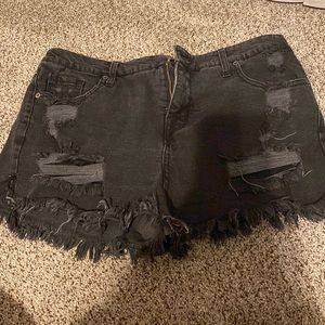 Mossimo High Rise Black Jean Shorts
